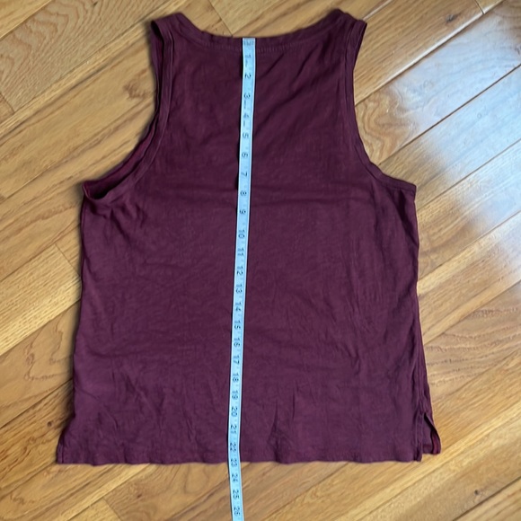 EUC Madewell Slub Knit Scoopneck Maroon pocket Tank Size M - Picture 7 of 8